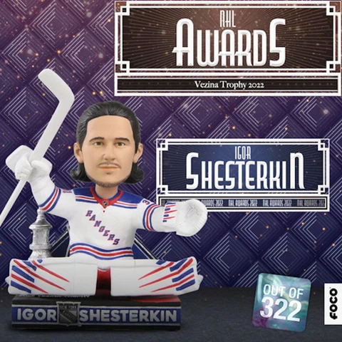 Igor Shesterkin New York Rangers 2022 Vezina Trophy Award Bobblehead - In hand! Cover