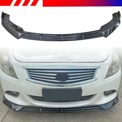 3 piezas apto para Infiniti G37 Sedán 2010-2013 parachoques delantero divisor de labios negro brillante Foto 1 de 4