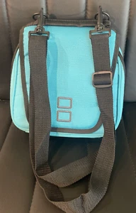 Nintendo 3DS DS DSi Lite Carrying Case 8x8x2 with Removable Carry Strap Blue Blk - Picture 1 of 12