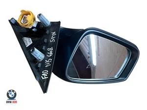 BMW 5 SERIES F10 F11 WING MIRROR LEFT PASSENGER SIDE IN BLACK 668 5PIN - Picture 1 of 12