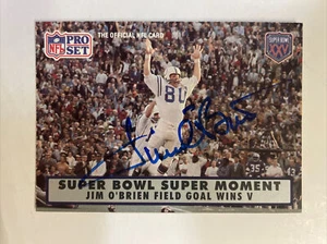 1990 NFL Pro Set Jim O’Brien Autographed Card #140 Detroit Lions A-104 - Picture 1 of 2