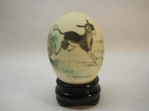Asian Hand Painted Eggs Real Shells  Animal Painted Display Vintage  #Egg67 - Picture 1 of 4
