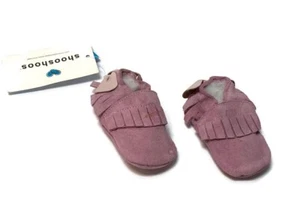 Shooshoos rosa Wildleder Mokassins Kleinkind Schuhe Größe S 0-6 Monate A13 - Bild 1 von 11