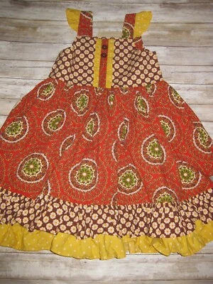 Vestido Eleanor Rose Niñas 8 10 Meredith Otoño Acción de Gracias Giro Foto 1 de 4