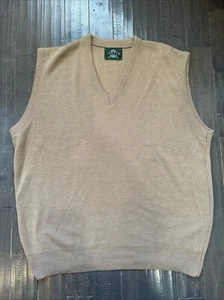 Vintage Jantzen Sweater Vest Men's Size XL Tan Made In USA - Picture 1 of 10