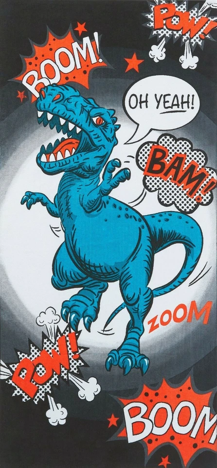 Mainstays Dinosaur Beach Towel 28 Inches - Soft Absorbent Quick Drying