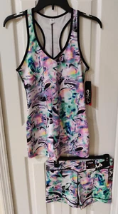 Fila Sport Live in Motion Women's Sleeveless Top Shorts Camo 2 pc NWT Size Small - Picture 1 of 5
