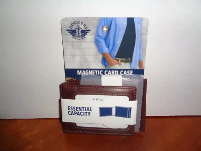 Dockers Men's Genuine Leather Magnetic Money Closure Front Pocket Wallet Brown - Image 1 of 4