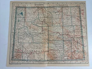 Antique 1921 Wyoming Sweetwater Cheyenne State Map for framing and collecting - Picture 1 of 8