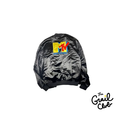 Vintage 1980s MTV Employee Satin Bomber Jacket Size XL - RARE - Free Shipping - Image 1 of 4