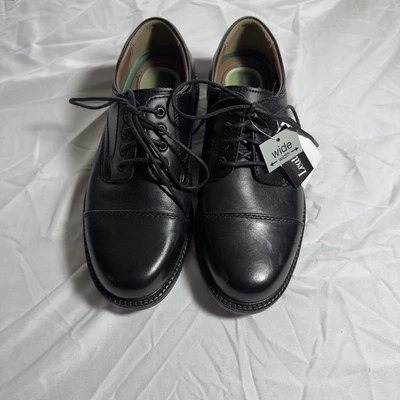 Thom McAn мужчин Karlov черный кожаный крышка носок Оксфорд широкие туфли 6,5 W новый с Ярлыками - Изображение 1 из 4