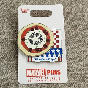 Disney Parks Marvel Captain America Pizza We Deliver All Day Limited Edition Pin - Picture 1 of 3