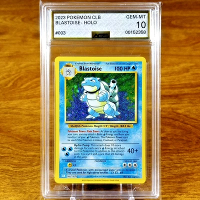 Pokemon Trading Card Game Classic Blastoise CLB 003/034 AGS Gem-MT 10 Holo 2023 - Image 1 of 4