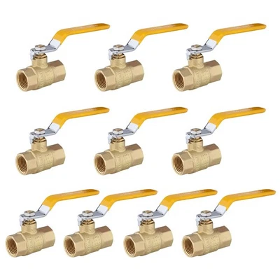 (Pack of 10) 3/4-Inch 600 WOG FNPT Heavy Duty Full Port Brass Ball Valve FIP ... - Image 1 of 4