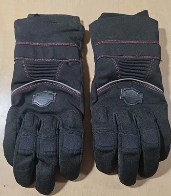 Harley Davidson Gloves Womens S Black Goatskin Leather Biker Motorcycle Padded - Image 1 of 4