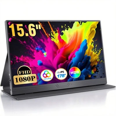 15,6 Zoll Tragbarer Monitor 100% SRGB 1080P USB-C HDMI Externer Bildschirm - Bild 1 von 4
