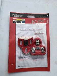 LOOK KeO Road Bike Pedal Cleats 1 Pair 9° Red Polyacetal Adjustable New - Picture 1 of 2