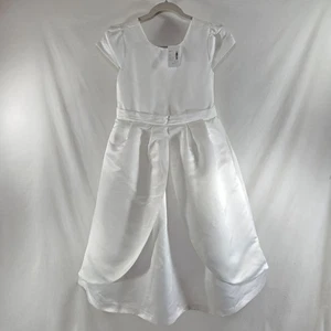 Vestido Gymboree Blanco Satén Ocasión Especial Niñas Talla 14 Flor Niña Formal - Imagen 1 de 14
