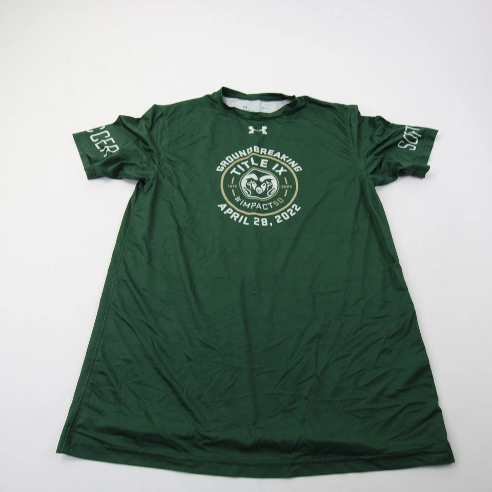 Camisa de manga corta para mujer CSU Rams Under Armour verde oscuro nueva Foto 1 de 1