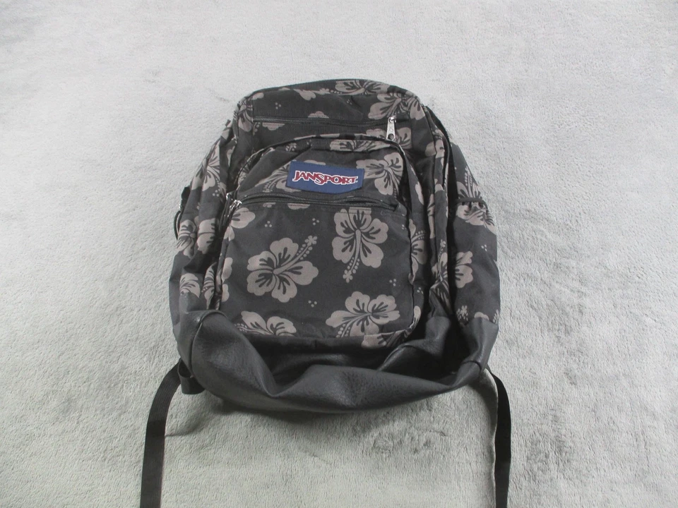 JanSport Cool Mochila Estudiantil Negra Gris Floral JS0A2SDD Bolso Escolar Mochila de Día Foto 1 de 4