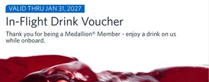 Delta Airlines Drink Voucher,  Expires January 31, 2027 Multiple available - Picture 1 of 1