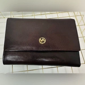 Hermosa billetera de cuero marrón chocolate oscuro Valentina para mujer hecha en Italia - Imagen 1 de 8