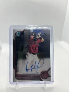 2022 Bowman Chrome Jorge Barrosa 1st Auto Rookie Arizona Diamondbacks #CPA-JBA - Picture 1 of 2