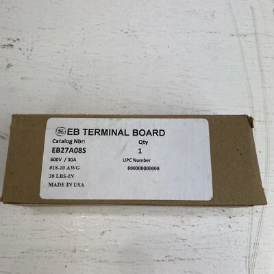 GE EB27B08S 600V / 30A 18-10 AWG Circuit Terminal Board - Image 1 of 3