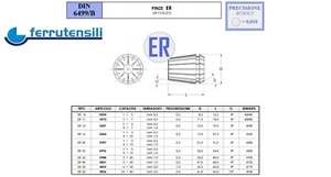 Pinza serraggio Utensili tipo ER20 Gait Art. 0787 428E D. mm. 8 - Imagen 1 de 1