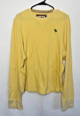RUEHL Nº Camisa de punto gofre 925 para hombre 2XL suéter de manga larga de algodón amarillo Foto 1 de 4