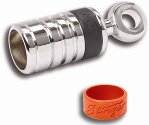 Stinger SPT520 Chrome Finish 0Ga 1/0 Ring Terminal 5/16" W/ Red & Black Bands - Picture 1 of 1