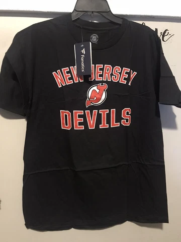 NHL MENS FANATICS NEW JERSEY DEVILS BLACK LARGE SHORT SLEEVED TSHIRTS Cover