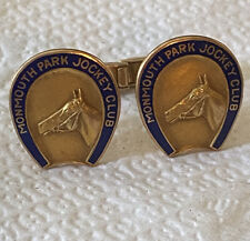 Vintage 10K Gold Monmouth Park Jockey Club  Cufflinks