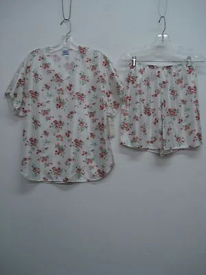 Conjunto de pijama pequeño blanco floral #261C lencería Nancy King hecho en EE. UU. Foto 1 de 3