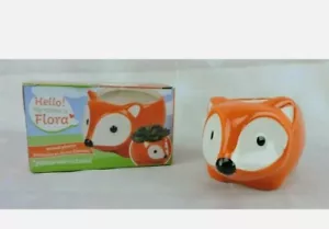 Ceramic Flora The Fox Animal Planter 5"X 3" Home Decor Succulent Pot - Picture 1 of 6