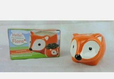 Maceta Suculenta Cerámica Flora El Zorro Animal 5"X 3" Decoración del Hogar Foto 1 de 4