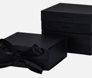 Luxury Magnetic Gift Box Ribbon Folding with Lid for Birthday Wedding Groomsmen - Picture 1 of 7