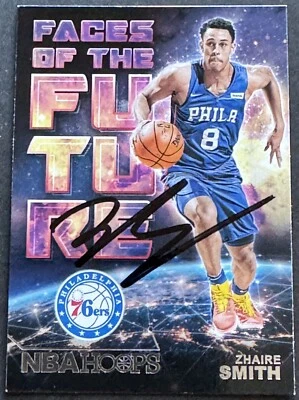 Zhaire Smith Signed Auto 2018-2019 NBA Hoops Faces Of The Future Card Beckett - Image 1 of 2