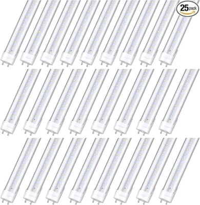 HMINLED 4 ft T8 LED Tube, 4000K Clear Double-Ended Power, Ballast Bypass - Image 1 of 4