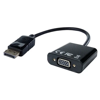 DP TO VGA Adapter DisplayPort (Male) to VGA (Female) Converter Active 26-0700 - Image 1 of 4