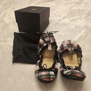Yosi Samra Woman's Size 8 Festive Holiday Tartan Plaid Ballett Shoe YS Festive - Picture 1 of 8