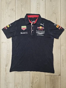 RED BULL F1 TEAM SHIRT POLO F1 RED BULL JERSEY ASTON MARTIN SHIRT L - Picture 1 of 11