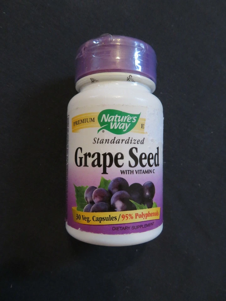Extrato premium Nature's Way semente de uva com vitamina C 30 cápsulas vegetarianas # - Imagem 1 de 1