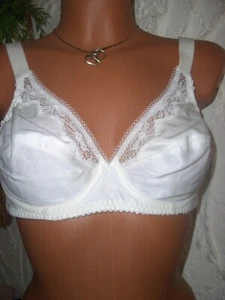 Edler VINTAGE Pulmonet Glanz Satin Spitzen BH 85B weiß Pin Up Büstenhalter (CL9) - Bild 1 von 5