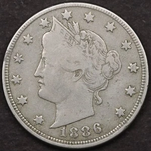 1886 5c Liberty Nickel - Fine - Picture 1 of 2