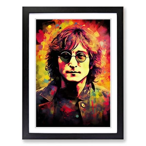 John Lennon Digitaler Wandbilddruck Gerahmte Leinwand Bild Poster Deko - Bild 1 von 8