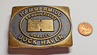 Vintage Hammermill Serrure Havre Boucle Ceinture Signé Laiton Fait à la Main