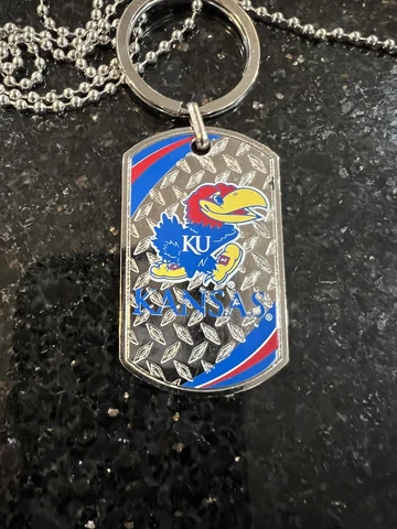 Kansas Jayhawks Dog Tag Necklace / Keychain NCAA   College Sports Fan Team Cover