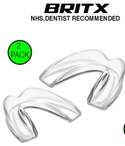 Upper & Lower Gum Shield Dental Clear Gel Mouth Guard Night Teeth Grinding 2Pack - Picture 1 of 3
