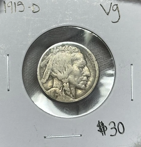 1915-D Buffalo Nickel VG -Better Date, Rotated Reverse! Cover
